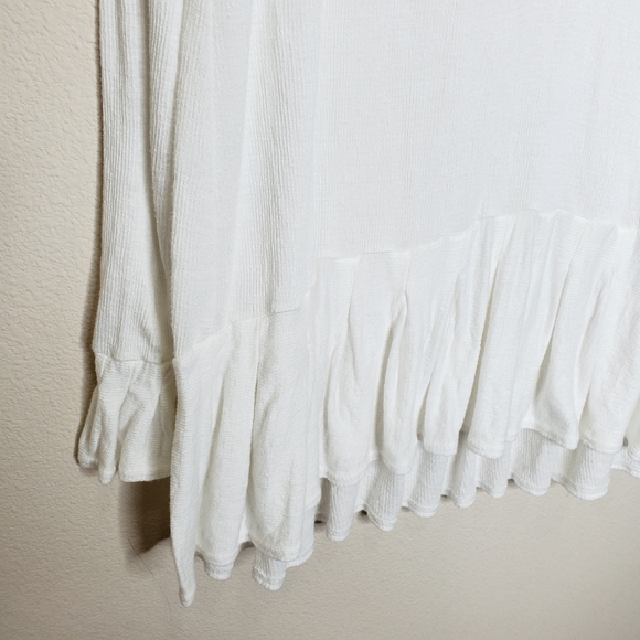 Free People Your Girl White Button Front Ruffle Peplum Tunic Dress - Picture 7 of 10
